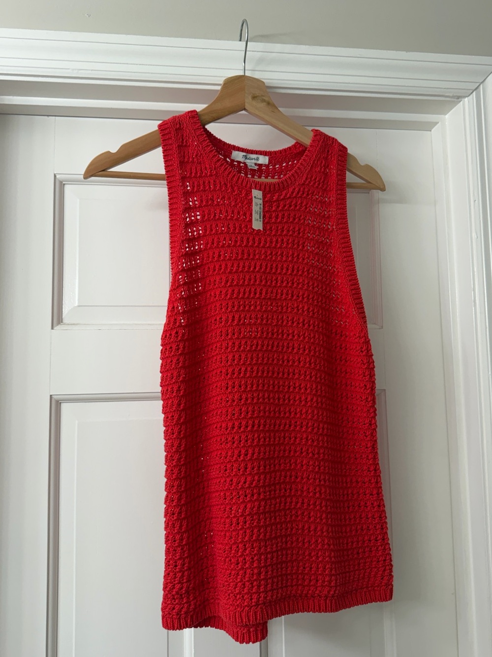 NWT Madewell Red Crochet Knit Tank Top